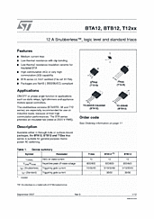 DataSheet BTA12-600BW pdf